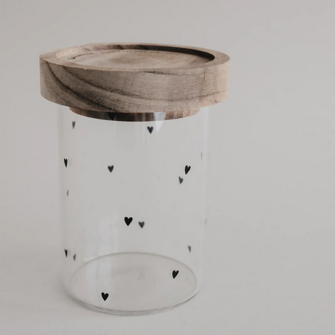 Mini  Vorratsglas Herzen schwarz