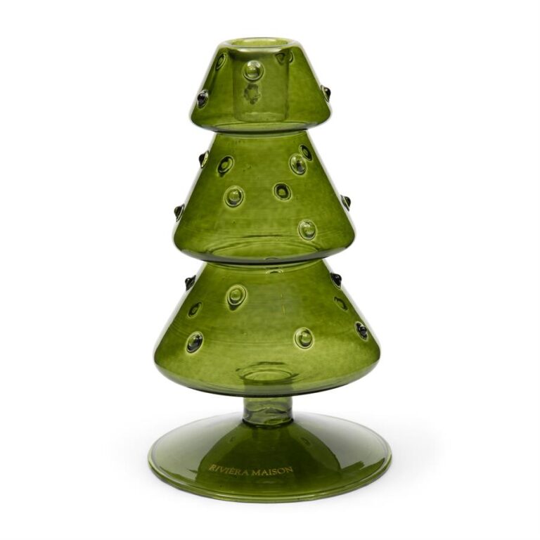 Festive Tree Candle Holder Kerzenhalter Tannenbaum  Glas grün