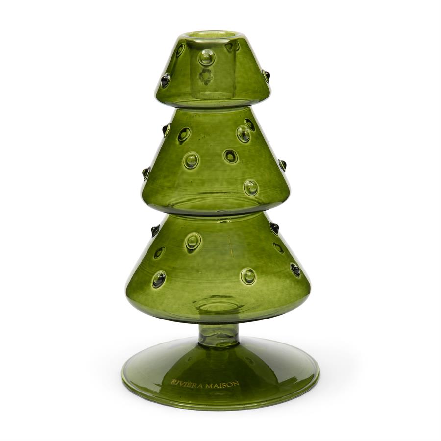 Festive Tree Candle Holder Kerzenhalter Tannenbaum  Glas grün