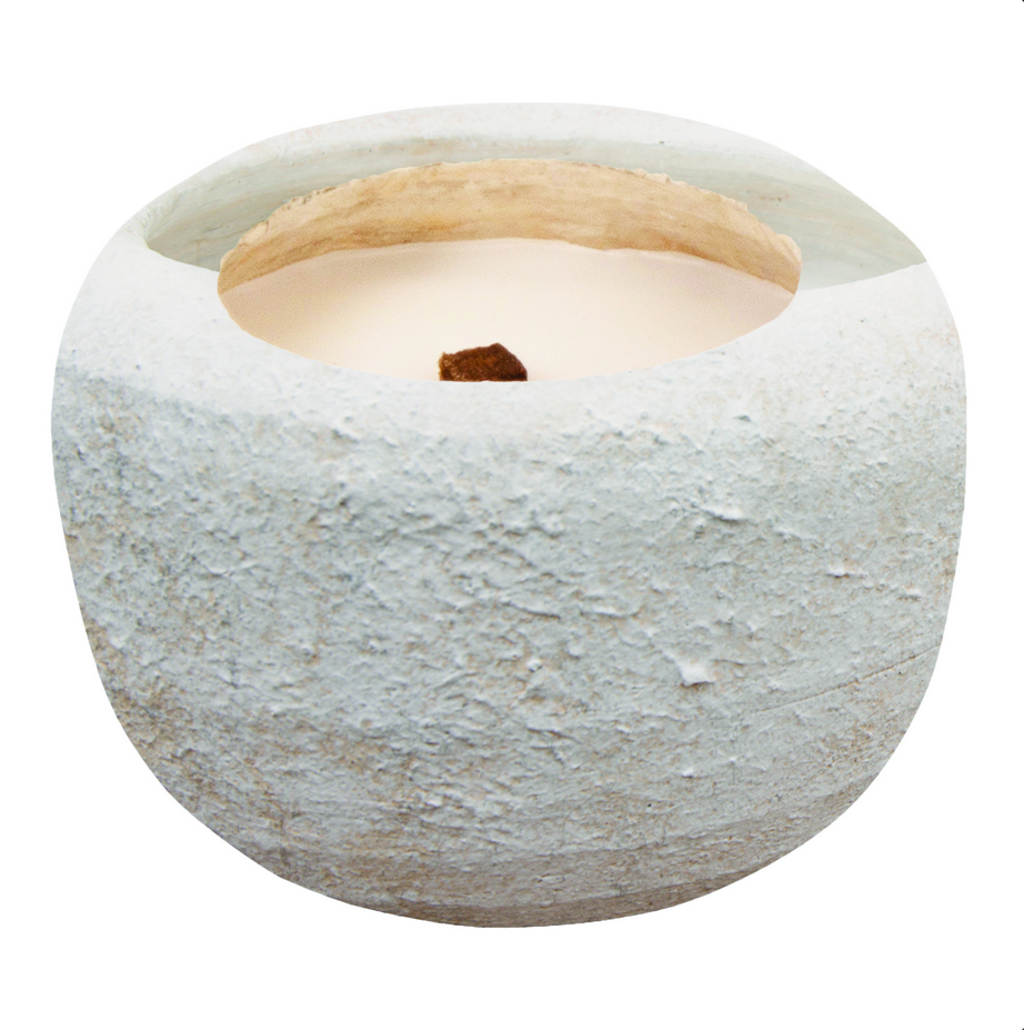 Gabor Cream cement outdoor candle S