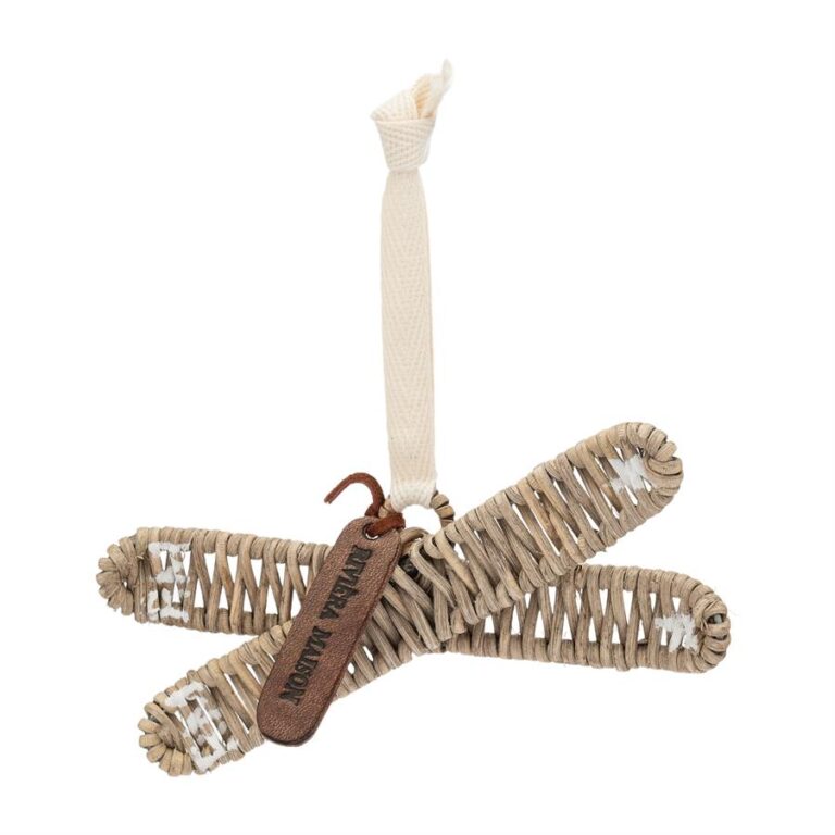 Rustic Rattan Ski Ornament