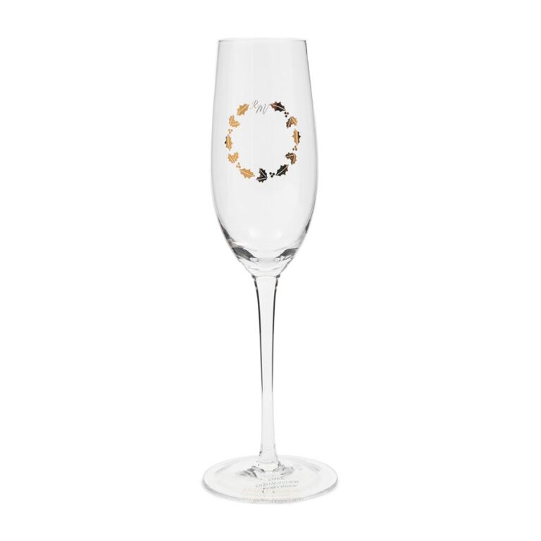 Festive Wreath Bubbles Glass