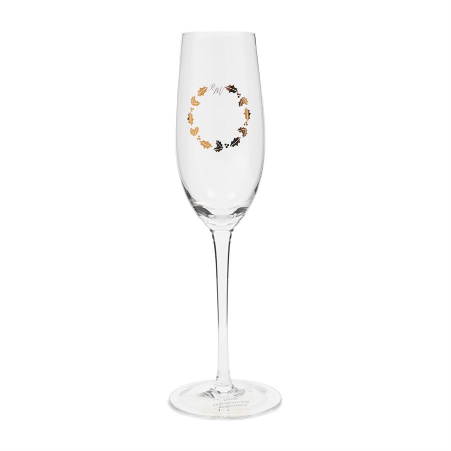 Festive Wreath Bubbles Glass