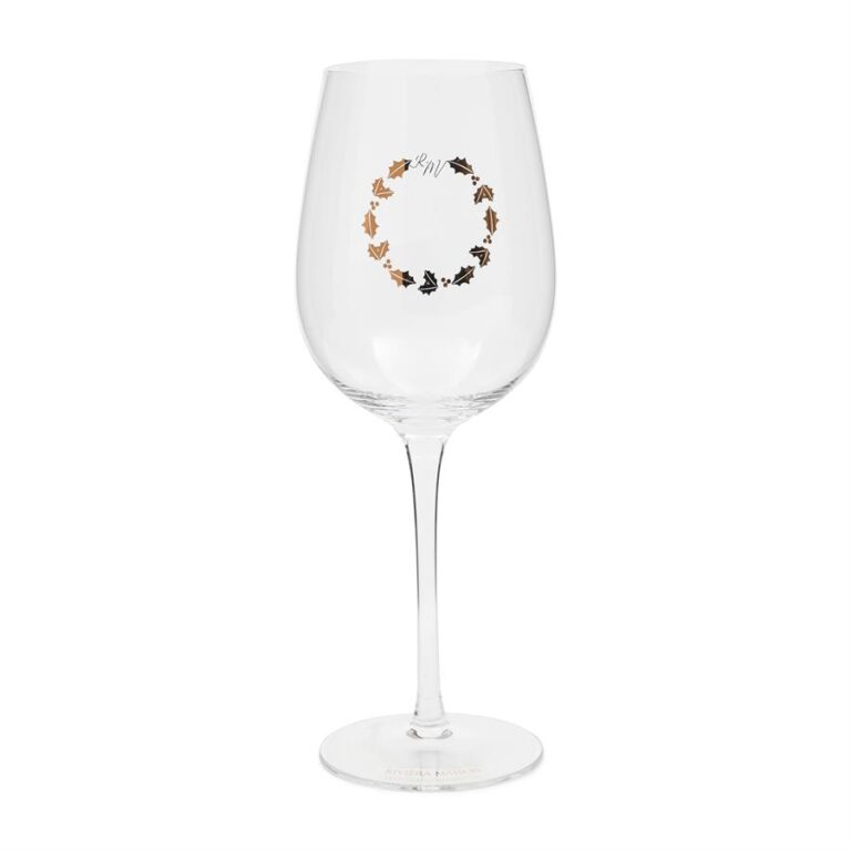 Festive Wreath Wine Glass