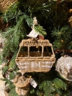Rustic Rattan Ski Lift Ornament Gondel RM