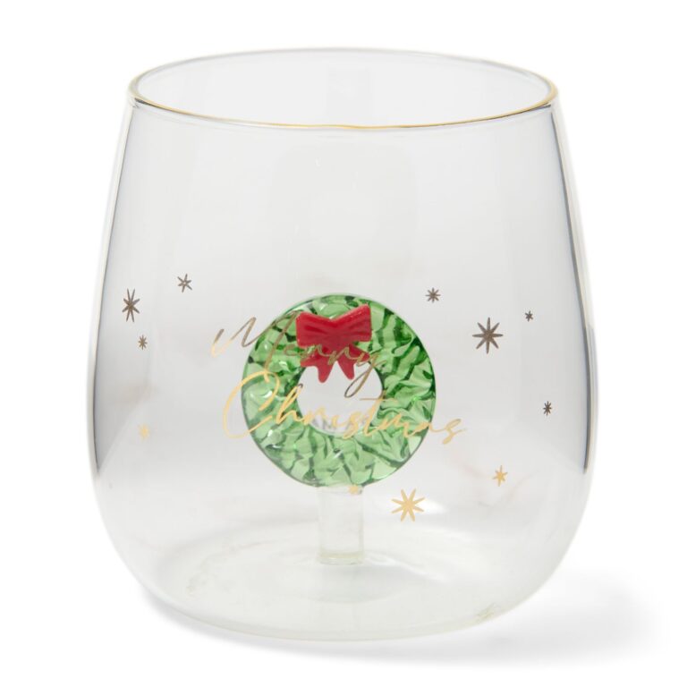 Holiday Wreath Water Glass