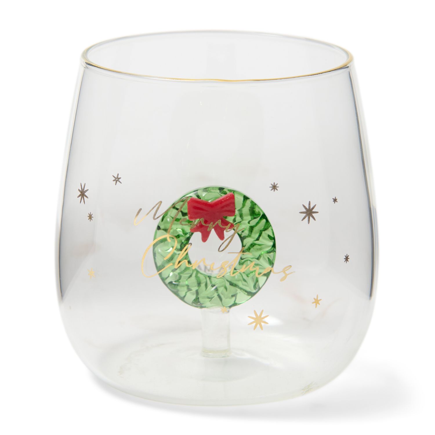 Holiday Wreath Water Glass